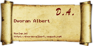 Dvoran Albert névjegykártya