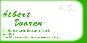 albert dvoran business card